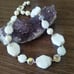 vintage JAPAN white glass & crystal choker necklace