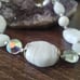 vintage JAPAN white glass & crystal choker necklace