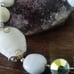 vintage JAPAN white glass & crystal choker necklace