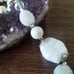 vintage JAPAN white glass & crystal choker necklace