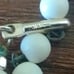 vintage JAPAN white glass & crystal choker necklace