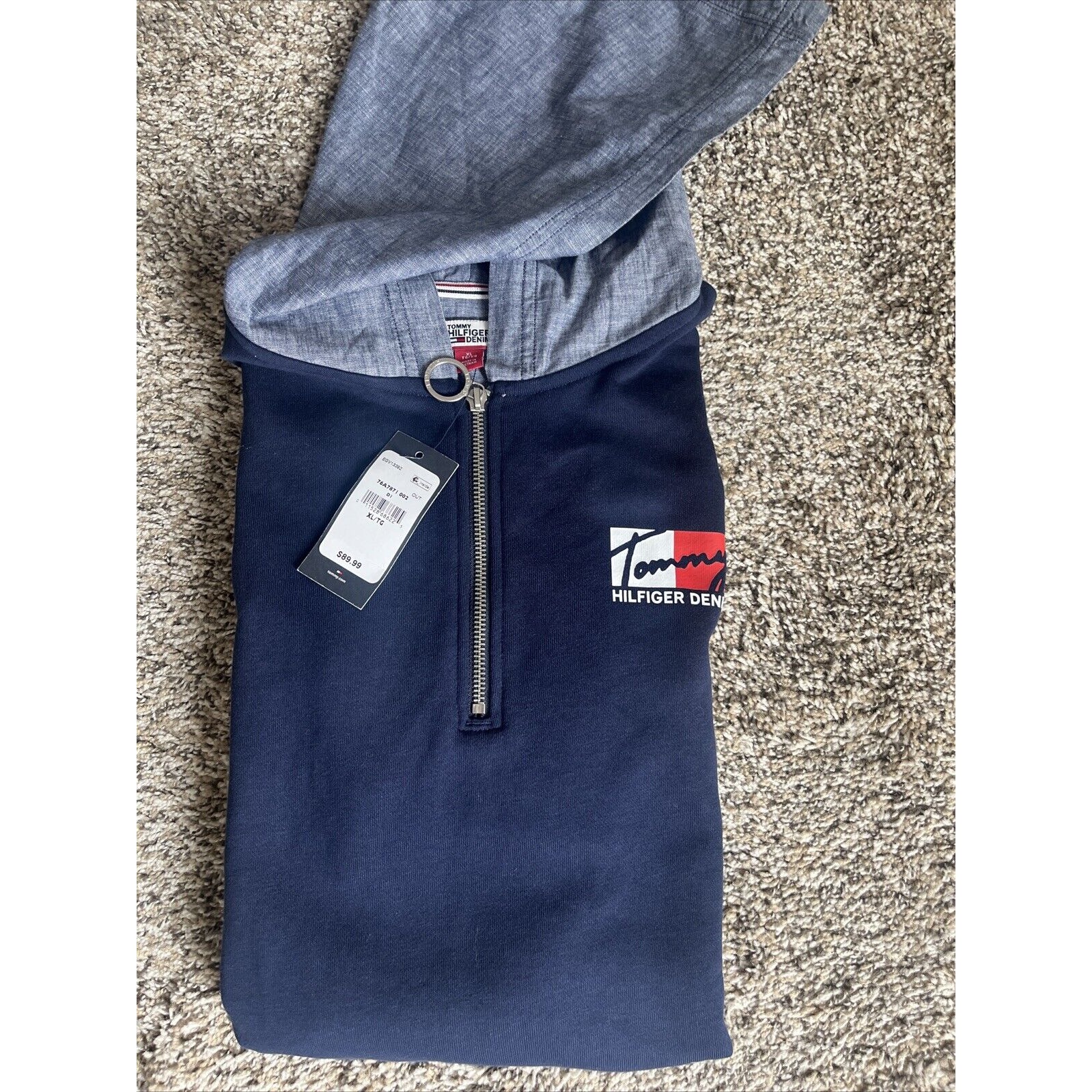 TOMMY HILFIGER women's Hoodie DRESS~NAVY~SZ Xl