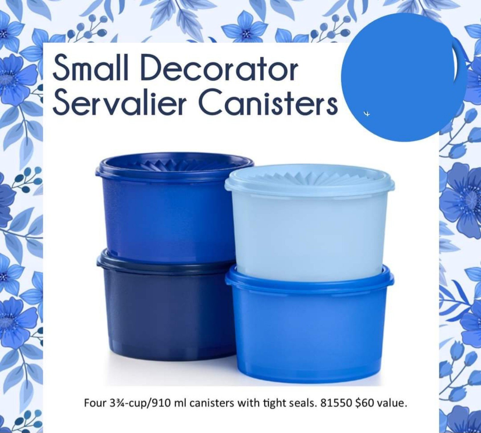 Tupperware small servalier canisters