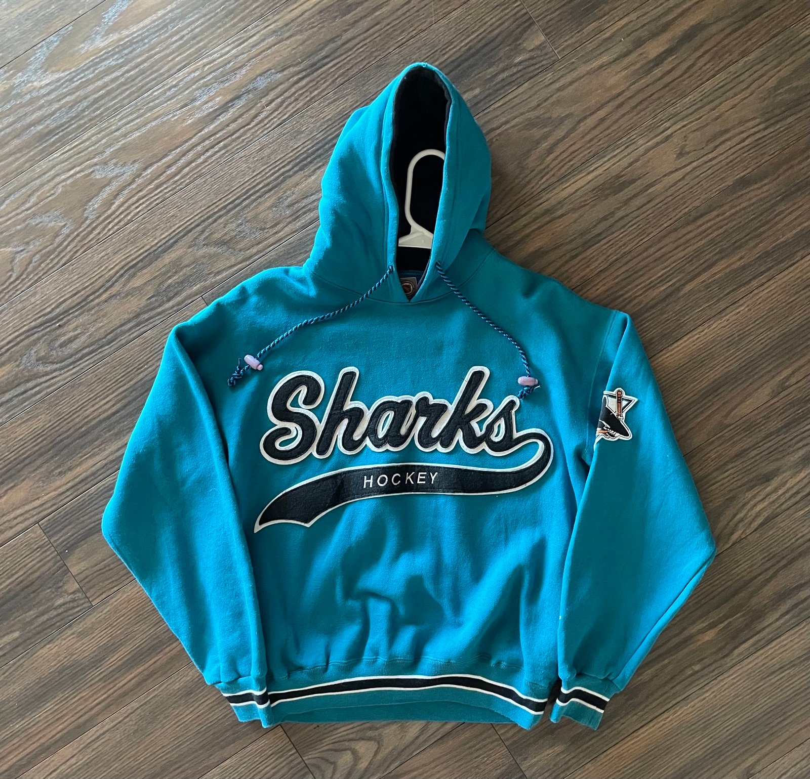 Vintage San Jose Sharks Starter Script Hoodie Youth L