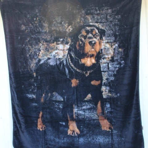 ROTTWEILER GUARD DOG QUEEN SIZE BLANKET BEDSPREAD