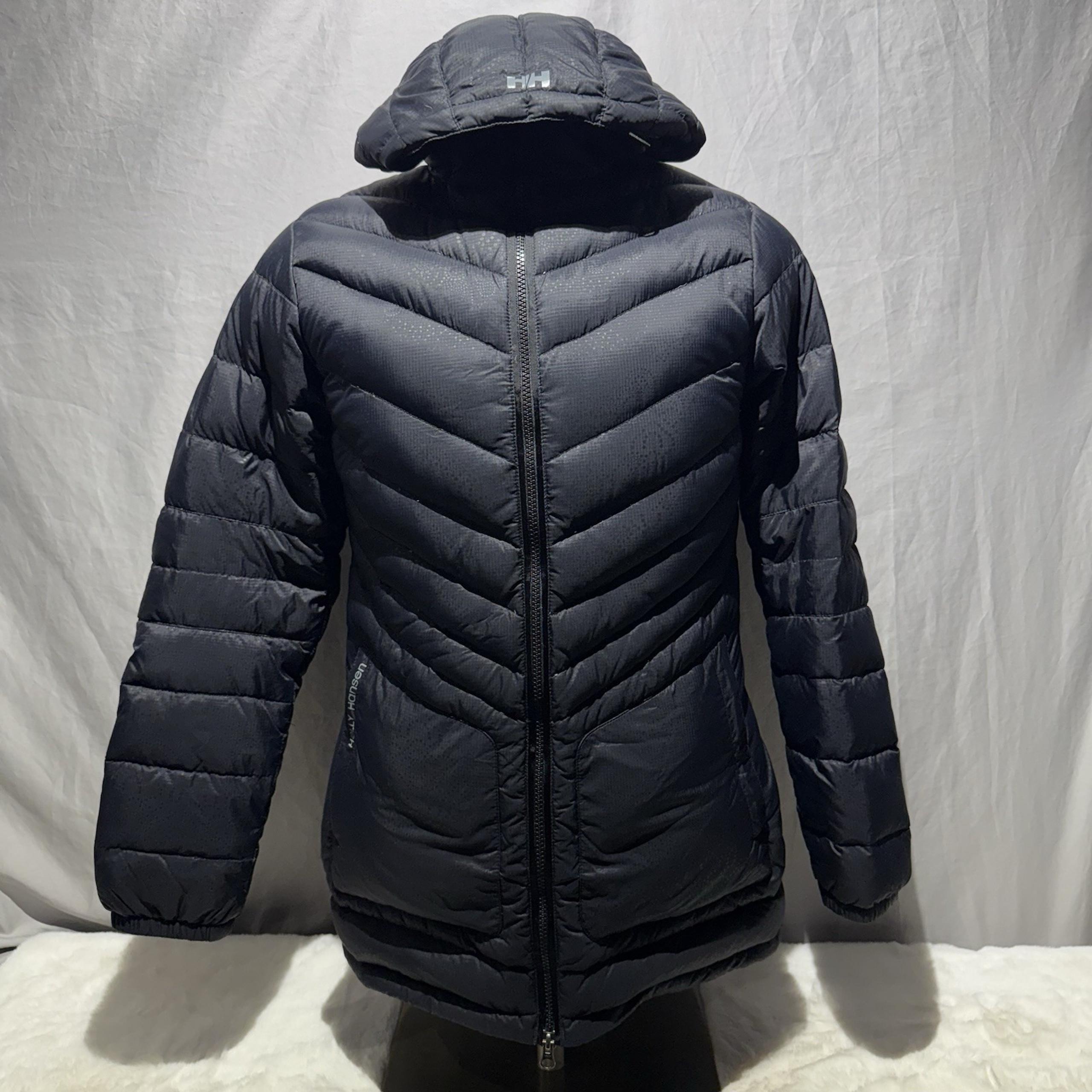HELLY HANSEN Jacket Women's M Black Duck Down Parka Coat Hooded Puffer