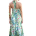 J.NNA Green Halter Abstract Print Ruffled Boho Smocked Maxi Dress NWT Size L