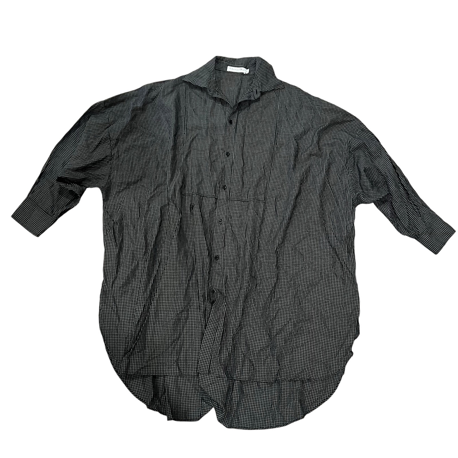 Christian Dior Vintage Black and White Collared Oversized Shirt Size 4