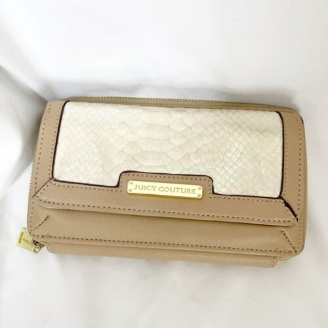 Juicy couture Beige Wallet Snake rainbow texture design in front