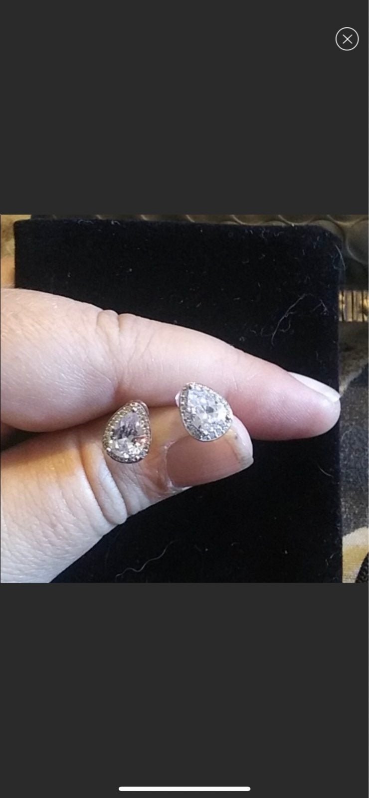 Tear drop white gold filled earrings