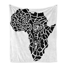 Wild Map Ambesonne Black White Art Soft Flannel Fleece Throw Blanket Plush for I