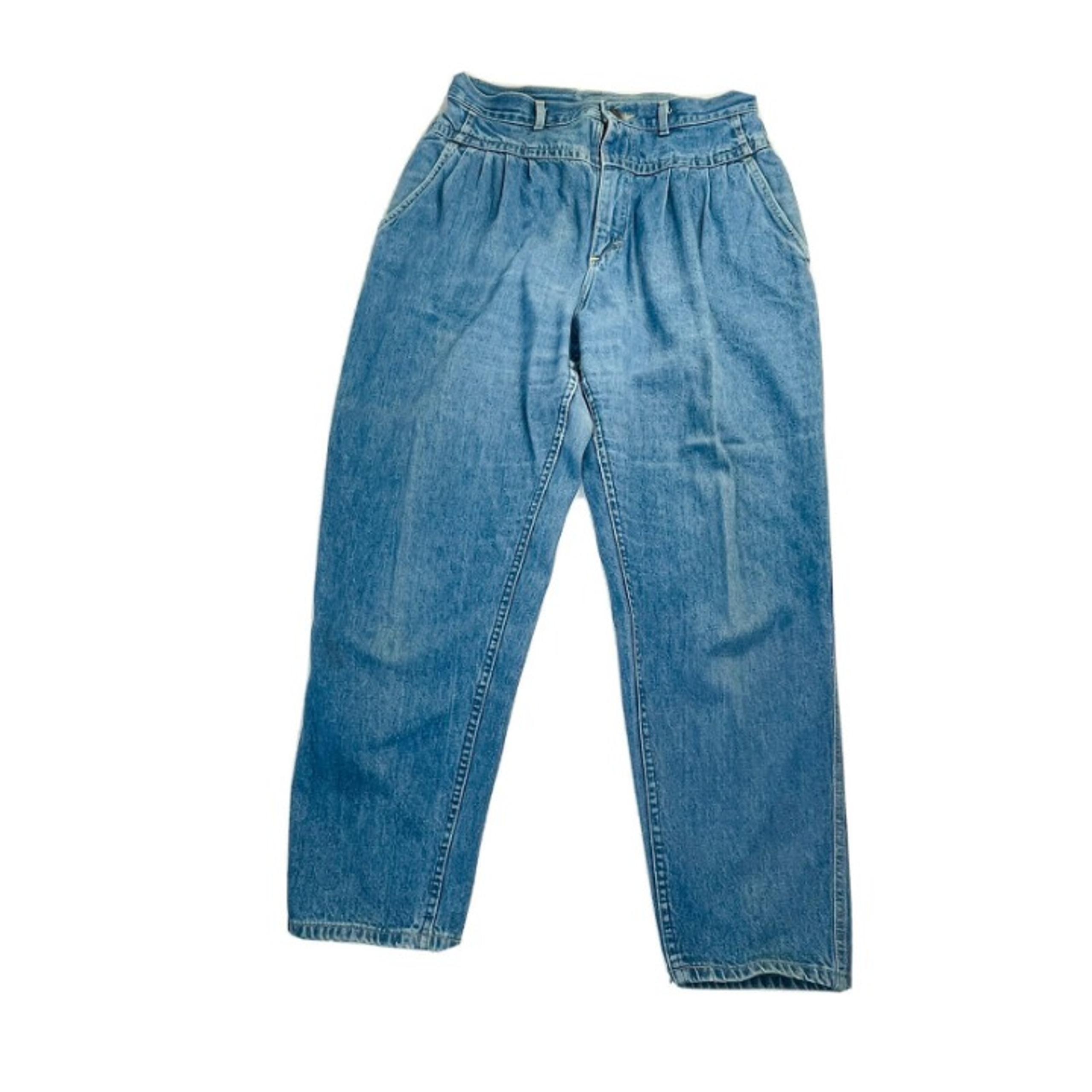VTG 90s Streetwear Womens 16 High Rise Taper Leg Distressed Pleated Mom Jeans