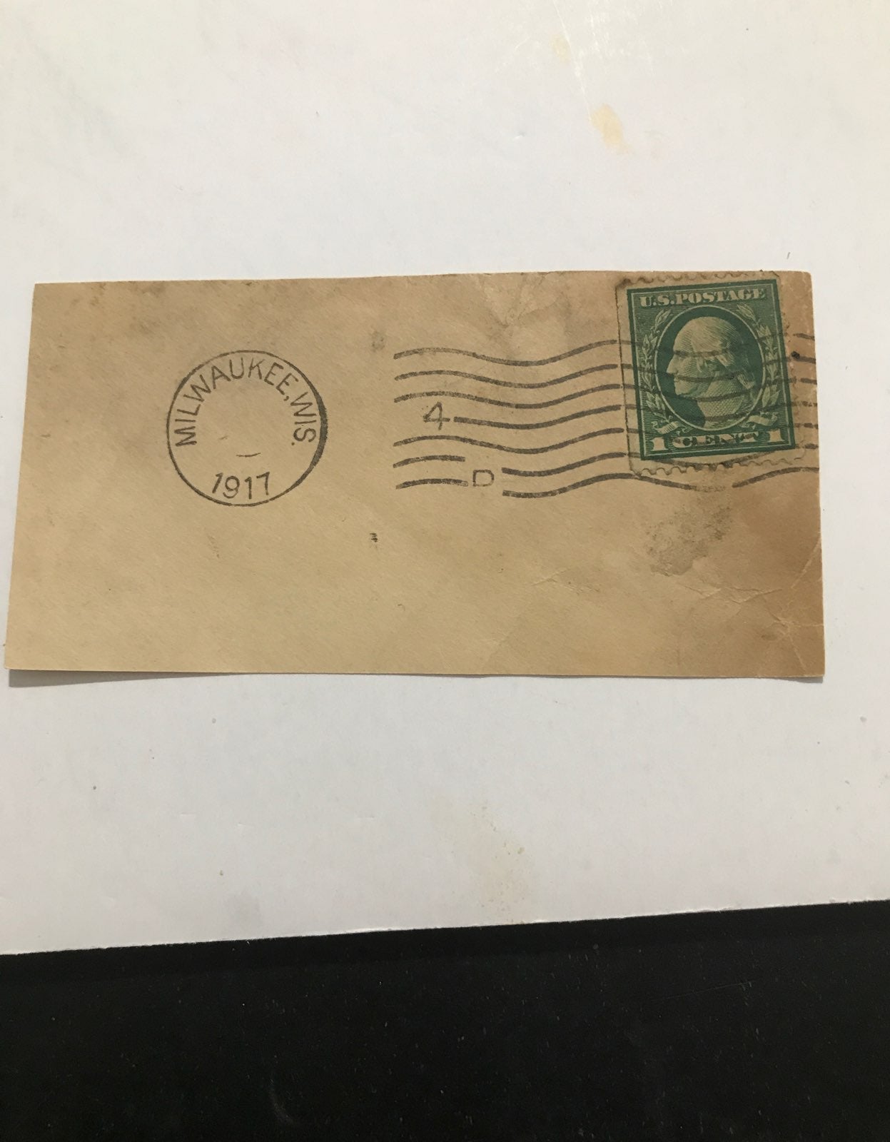 1917 postmark and Stamp Milwaukee
