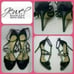 NWOB MSRP 189 Jewel Badgley Mischka Black and Jeweled Heels Women's Size 10