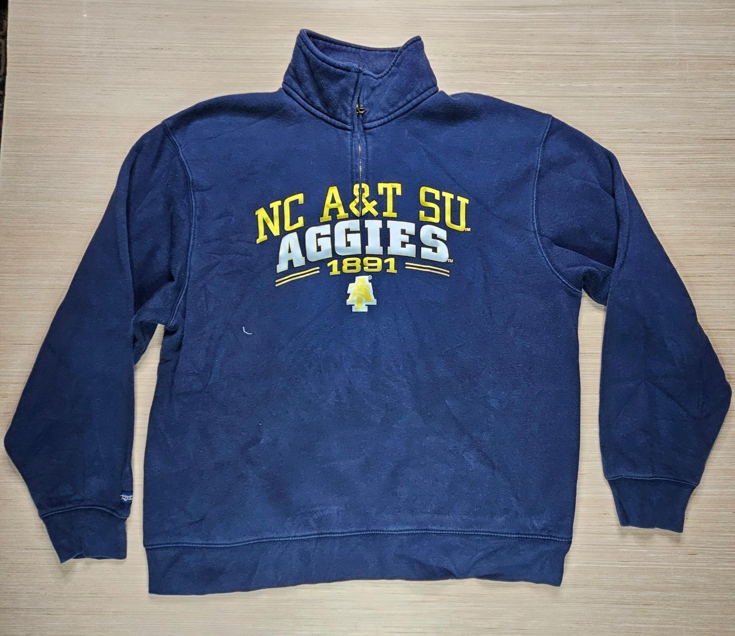 NC A&T Aggies Mens Quarter Zip Hoodie Pullover Size XL Jansport Blue Sweatshirt