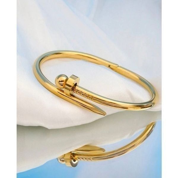 Gold Plated Stainless Steel Nail Bracelet