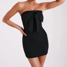 Meshki Saoirse Strapless Diamante Bow Mini Dress EUC Size Small