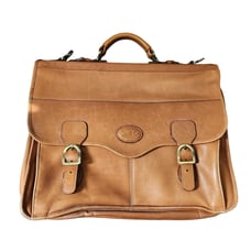 Santa Fe Dilana Cognac Leather Portfolio Messenger Satchel Bag Organizer VTG