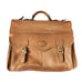 Santa Fe Dilana Cognac Leather Portfolio Messenger Satchel Bag Organizer VTG