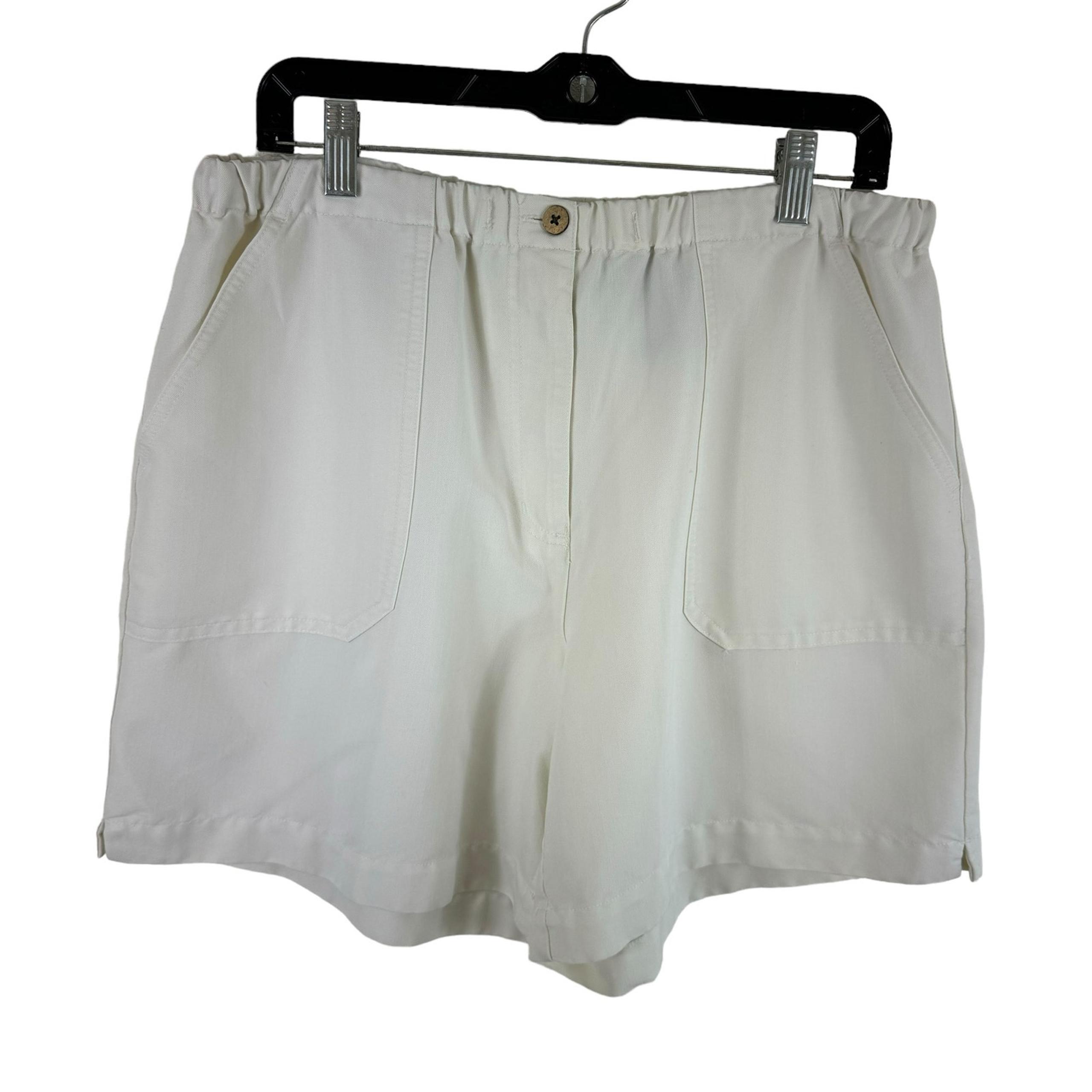 Havana Jack's Cafe Vintage Ivory Lightweight High Rise Elastic Waist Shorts Sz L