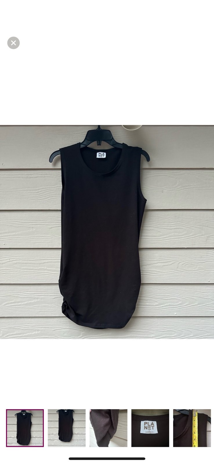 PLANET by Lauren G Cotton Lycra Ruche Tank