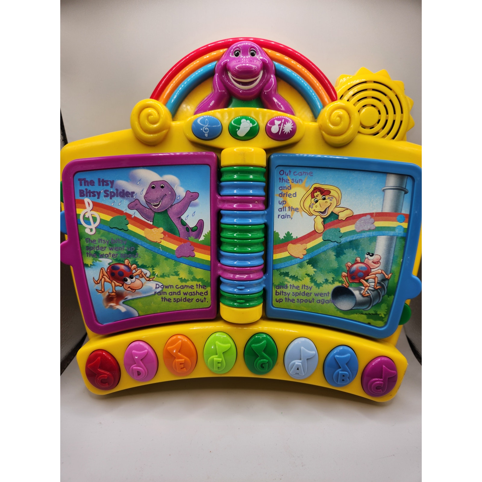 2001 Mattel Barney Musical Nursery Rhymes Piano Book Electronic WORKING!