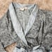 Vintage Victoria's Secret Gold Tag Blue Lace Print Full Length Robe Size M/L