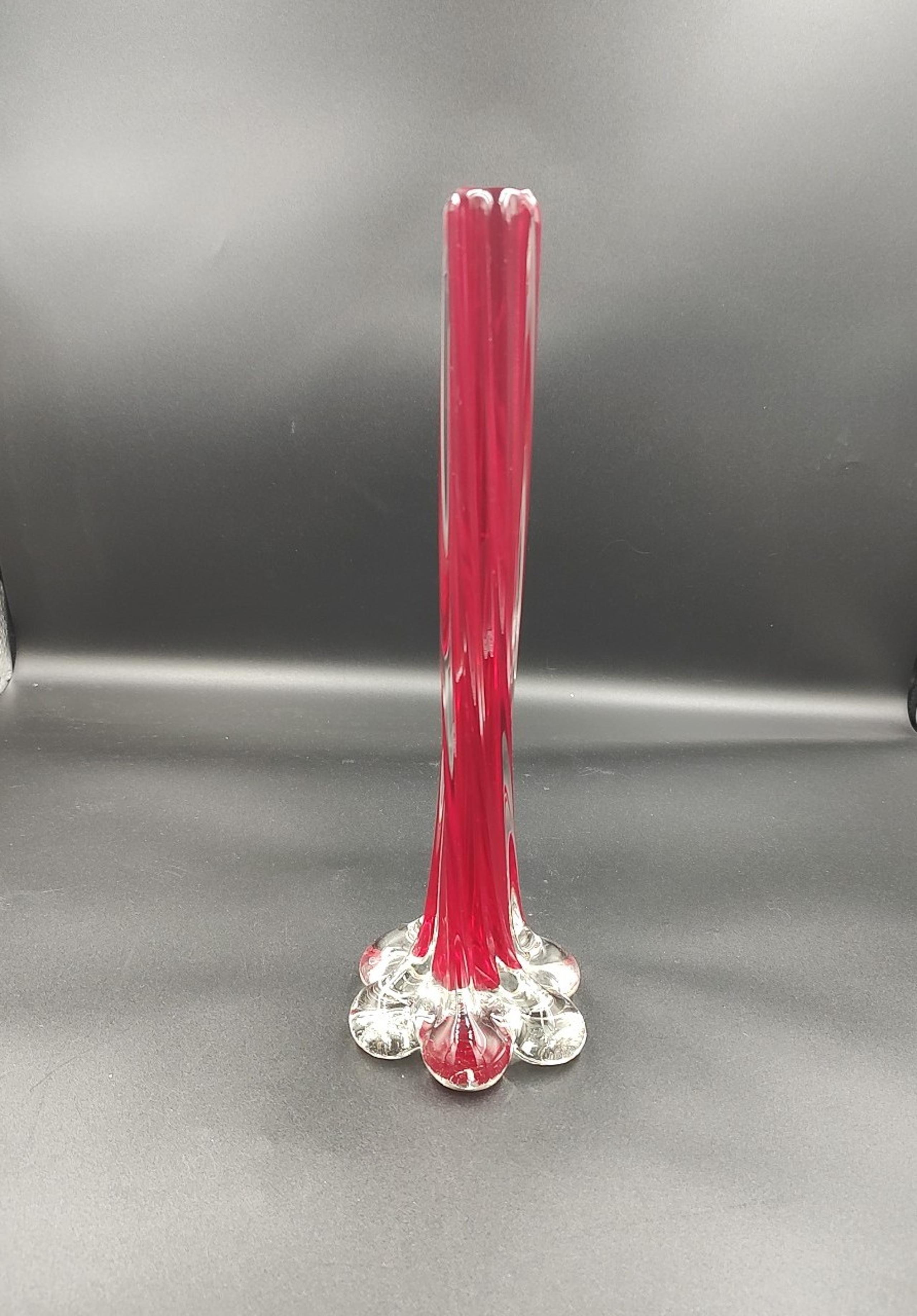 Vtg Murano Stretched Art Glass Bud Vase