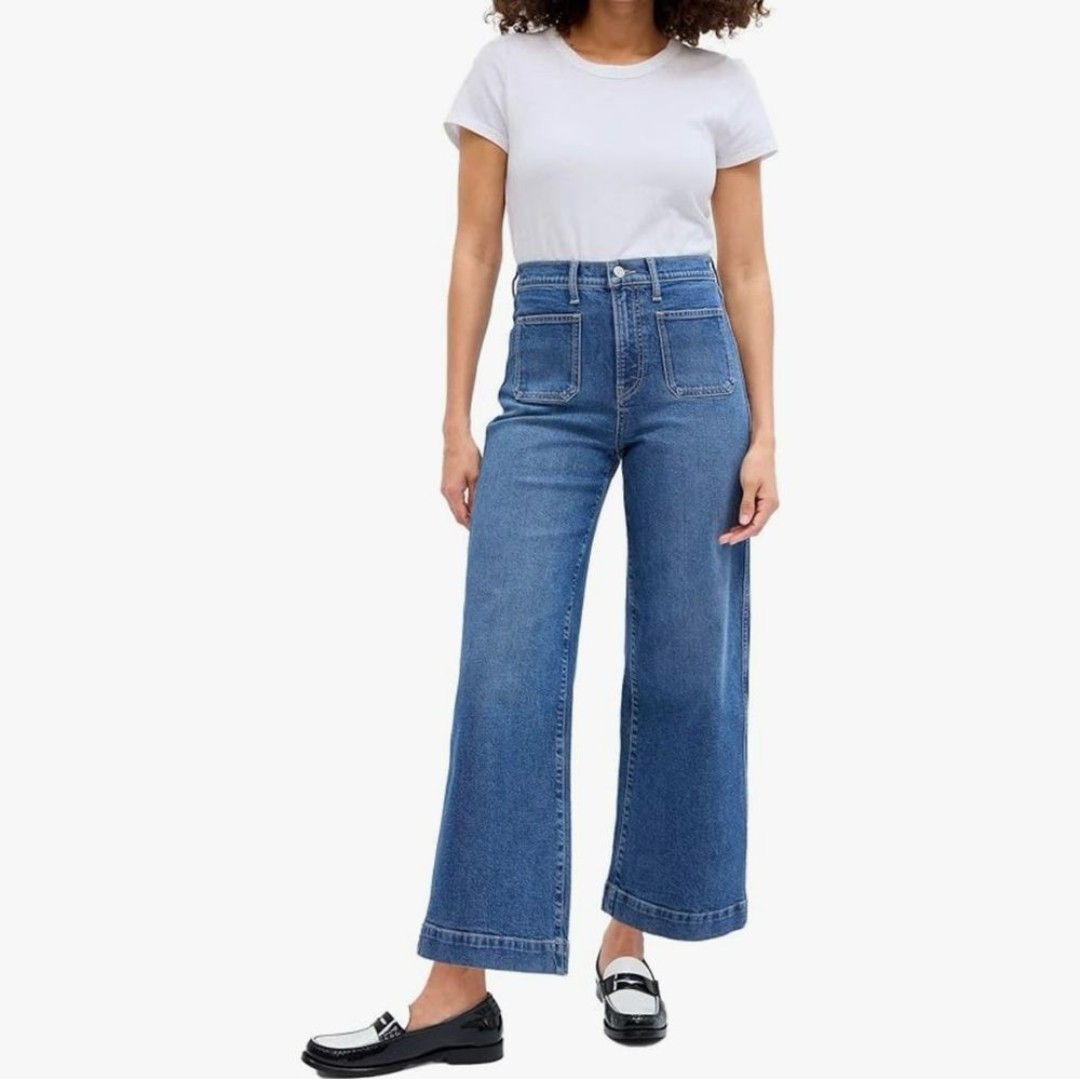 GAP High Rise Wide Leg Crop Jeans Women’s Size 8/29 Relaxed Fit