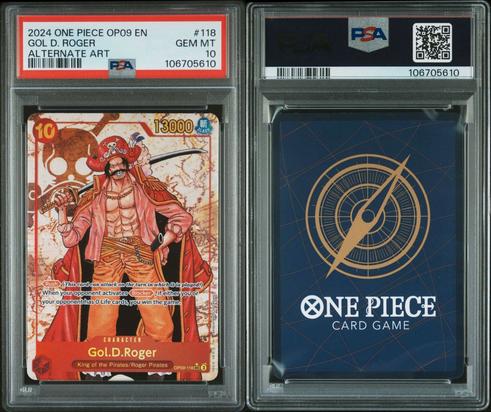 2024 ONE PIECE OP09-EMPERORS IN THE NEW WORLD 118 GOL D. ROGER ALTERNATE ART