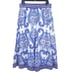 Soft Surroundings Blue Paisley Full Midi Skirt Womens Size Petite M Lined Cotton