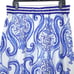 Soft Surroundings Blue Paisley Full Midi Skirt Womens Size Petite M Lined Cotton