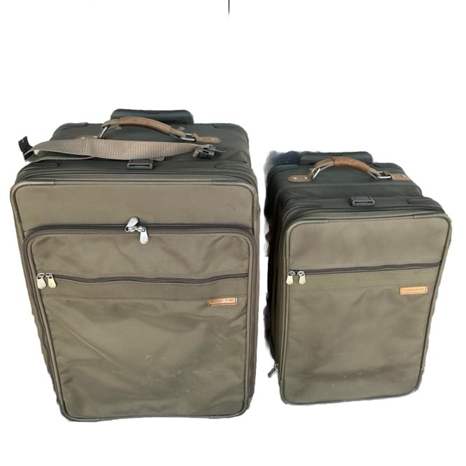 BRIGGS & RILEY Baseline Olive Expandable Suitcase Luggage & Carry On Set