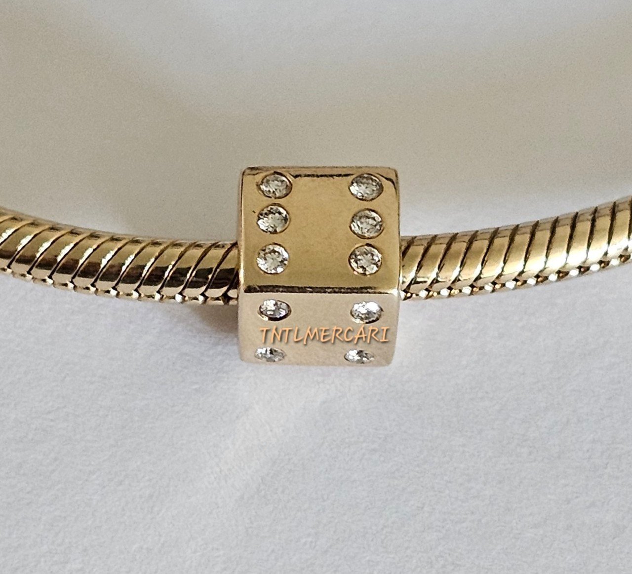 Pandora 14k Gold Diamond Dice Charm. 750469D.