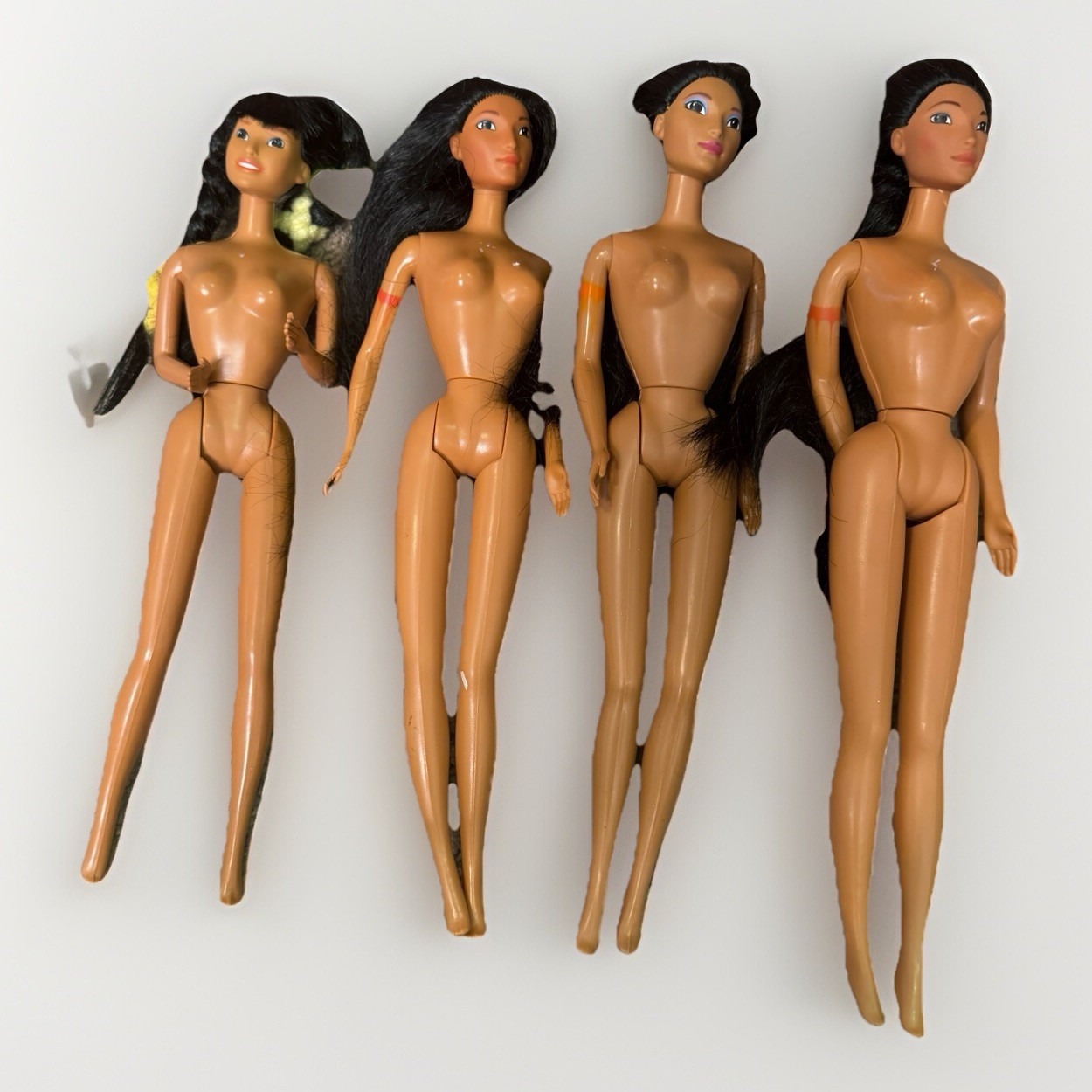 Vintage 90s Disney Mattel Pocahontas 12 Barbie Dolls Lot Of 4