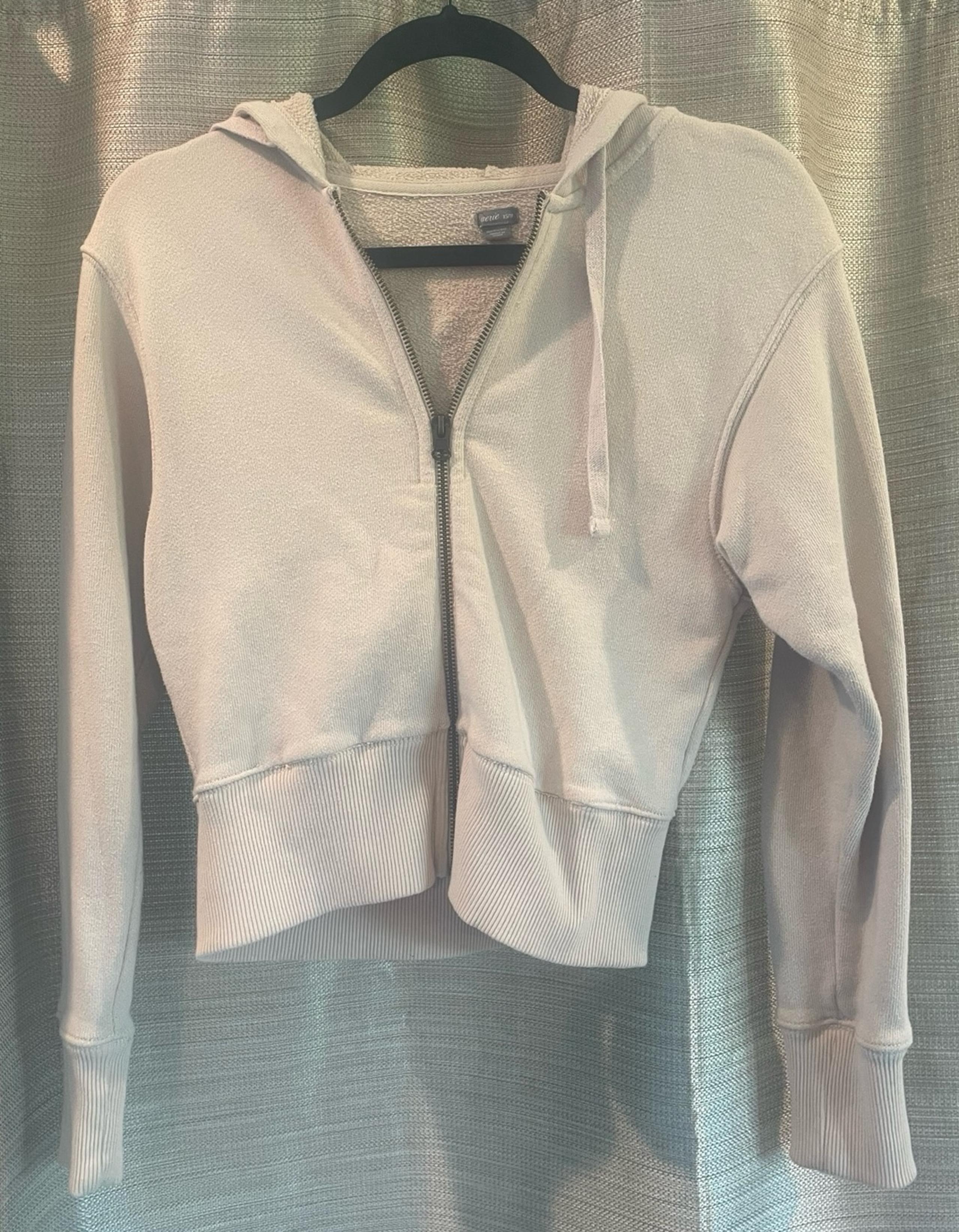 Aerie Zip-up Sandy / Beige Hooded Sweatshirt / Hoodie