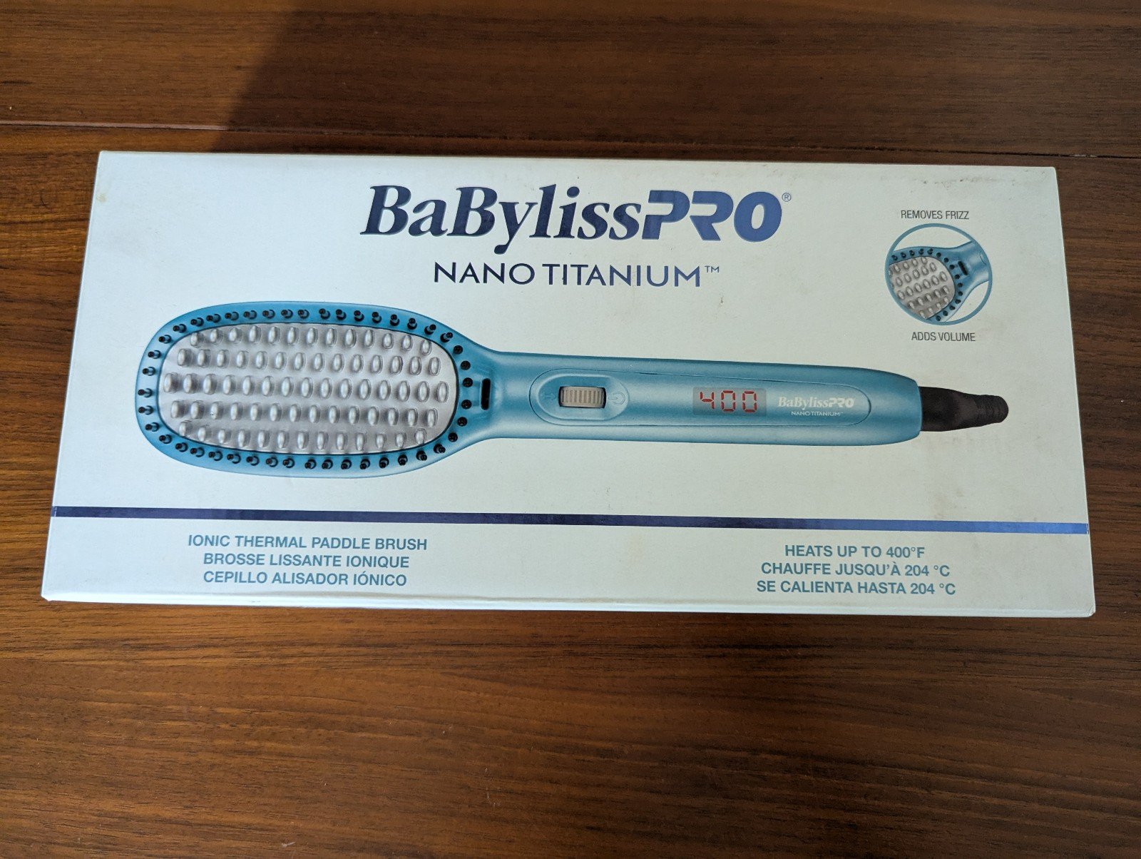 Babyliss Pro Nano Titanium lonic Thermal Paddle Brush Open Box Hair Straightener