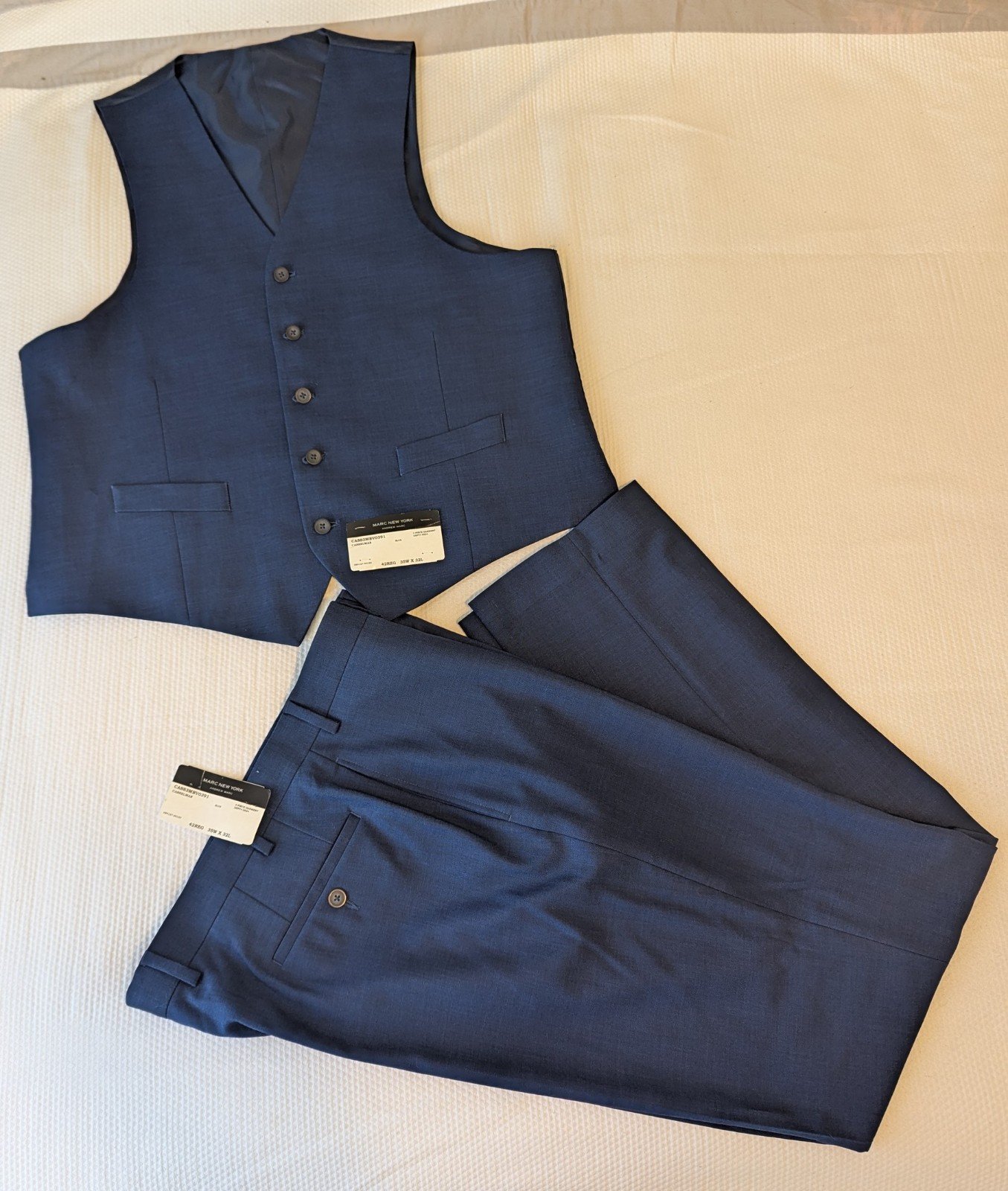 MARC NEW YORK Andrew Marc Set 2 Piece Vest 42R Pants 42R Navy.