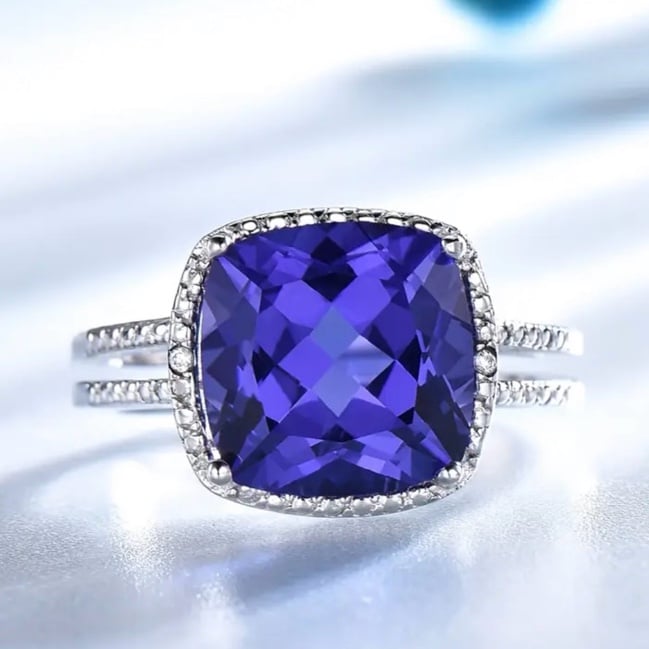 S925 Natural Tanzanite ring