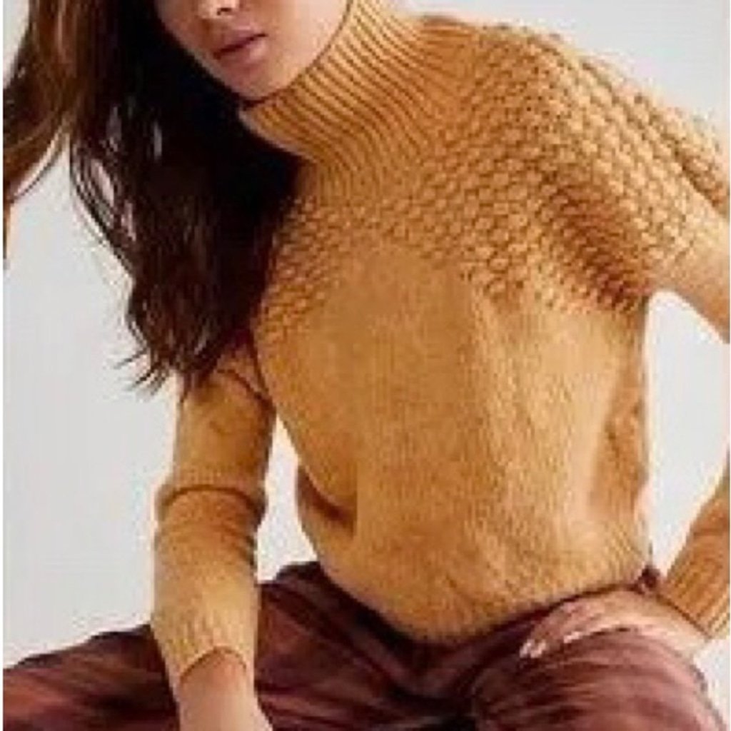 Free People “Bradley” Sweater in Camel Heather