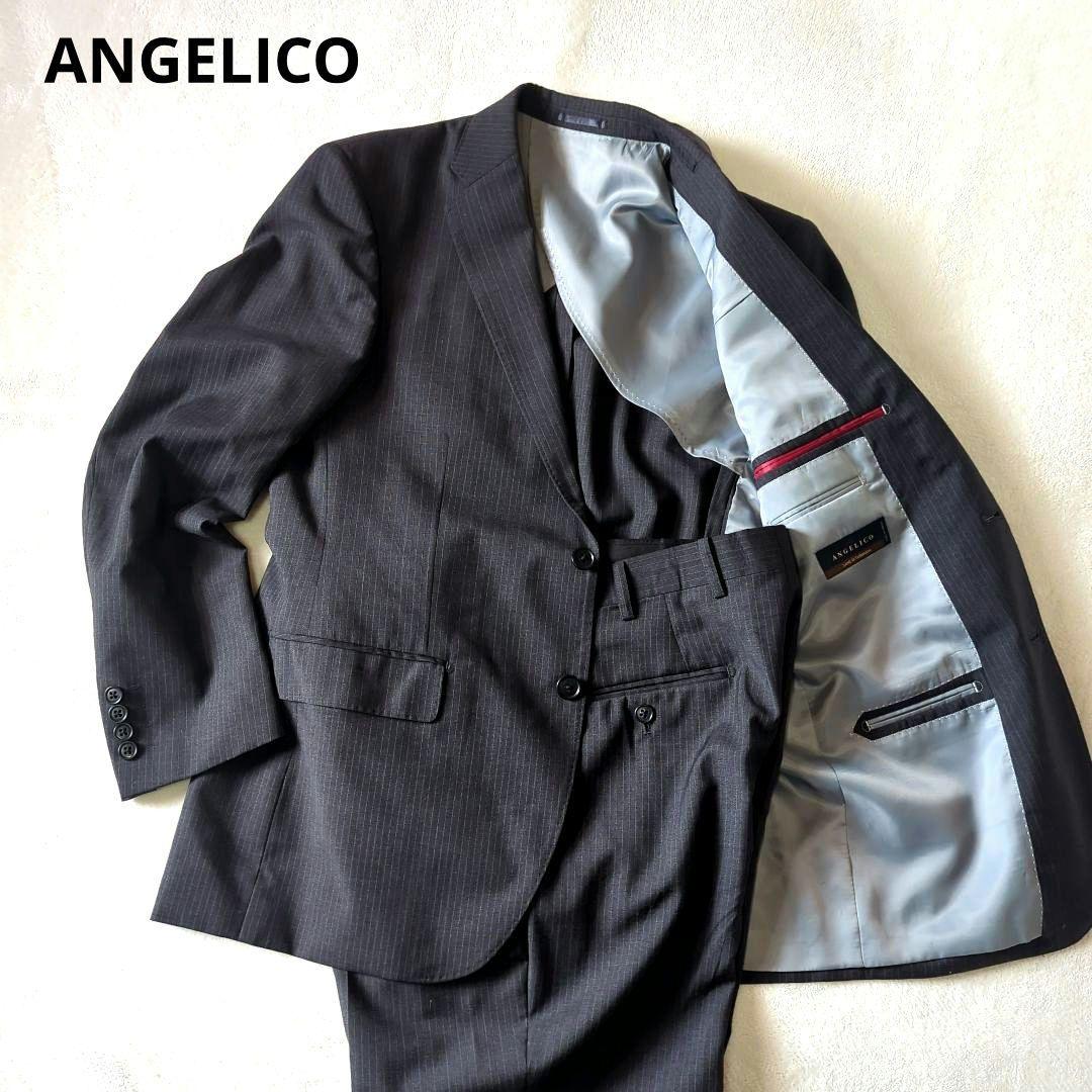 【ANGELICO】Angelico Fine Suit, Gray Stripe, Excellent Condition