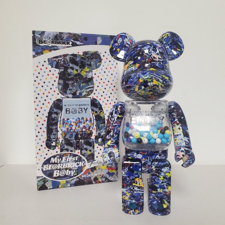 bearbrick splashing ink Qianqiu building block bear 400% nebula marble Qianqiu v