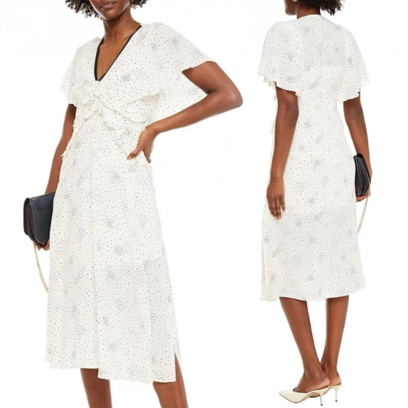 maje racky stars print midi dress medium
