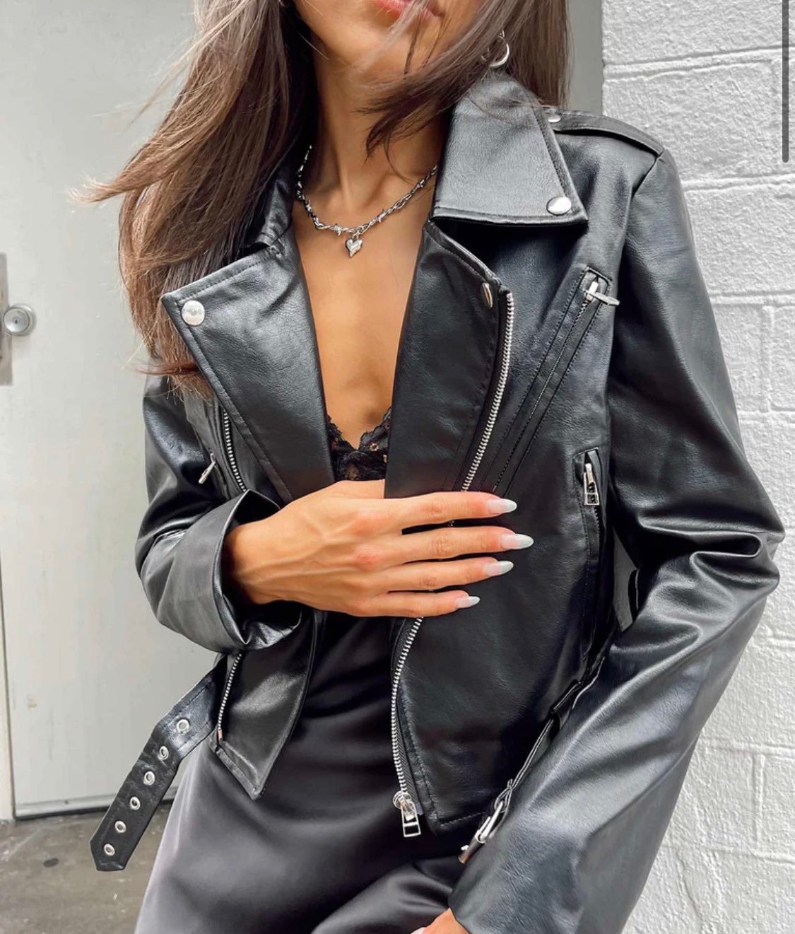 Princess polly zeppelin faux leather jacket