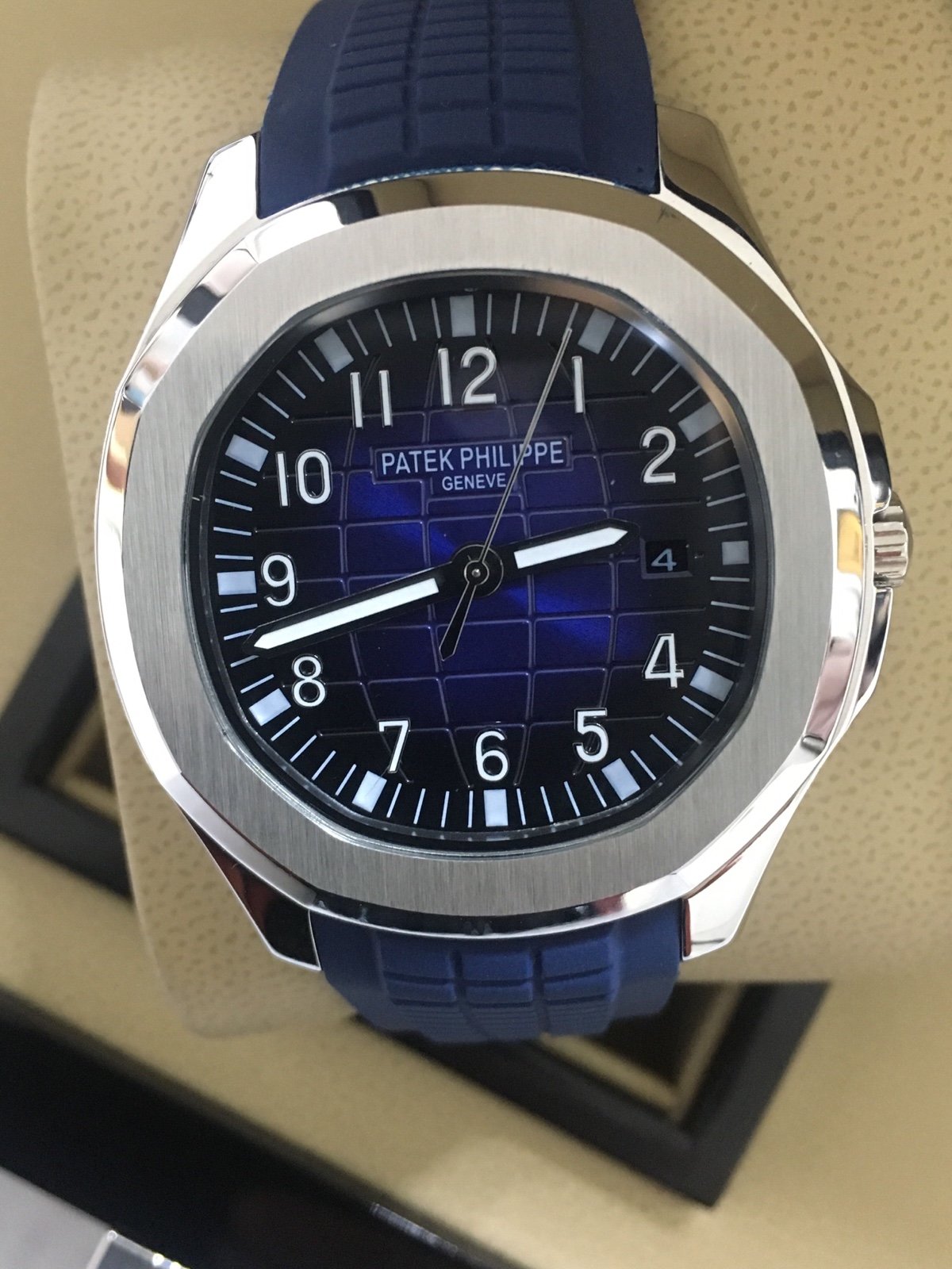Authentic AQUANAUT blue men's watch