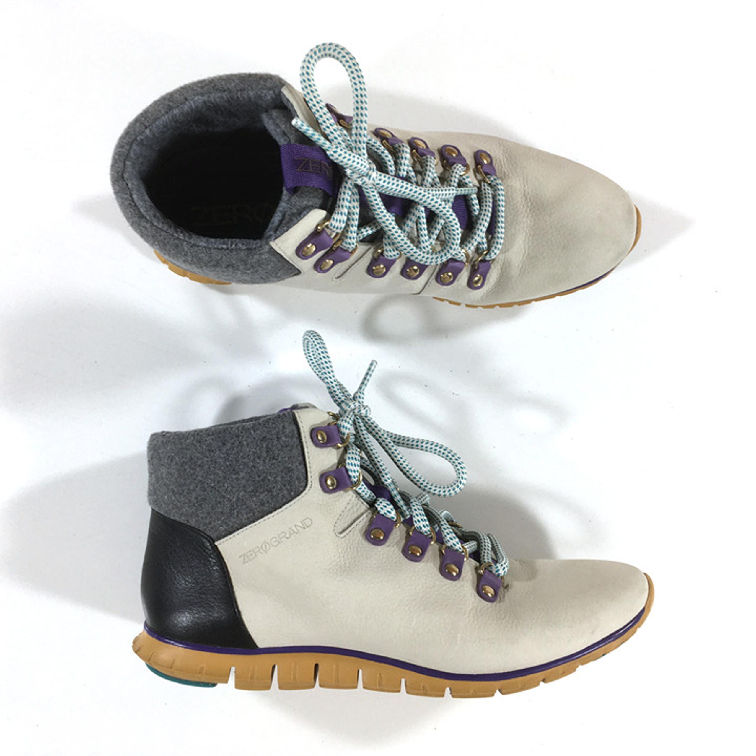 Cole Haan ZeroGrand Waterproof Hiker Boots Womens Size 8 B Beige Leather W15535