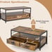 Coffee Table with 2 Drawers and Open Shelf for Living Room Hometogether L4