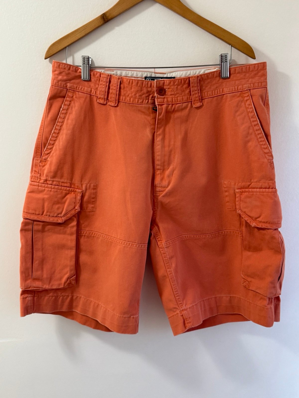 Polo by Ralph Lauren Orange Chino Cargo Shorts, Size 36, Good Condition