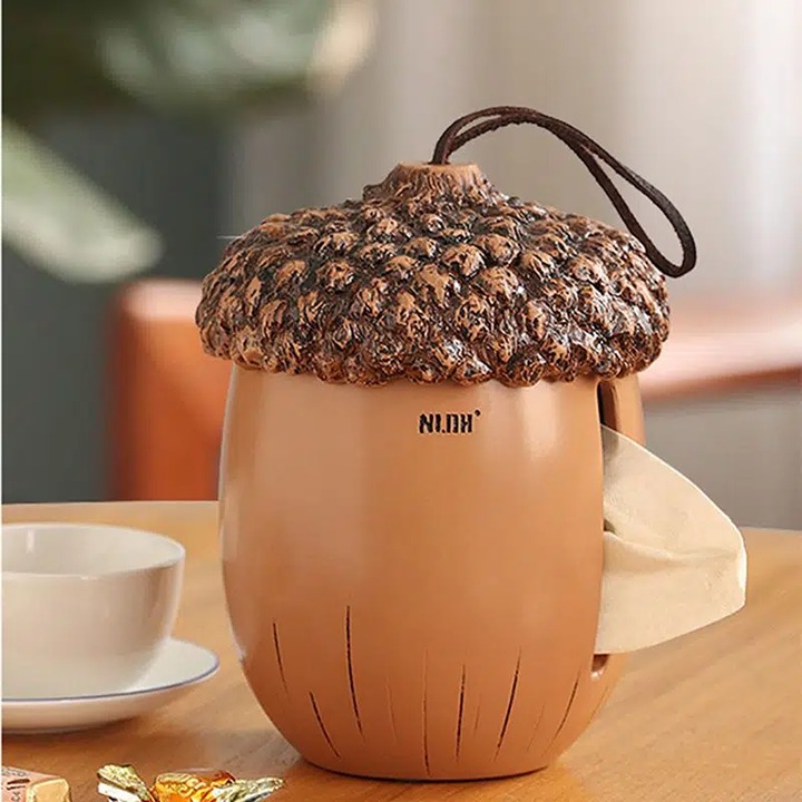 Acorn With Lid American Tissue Box Ornament Home Dining Towel Tissue Box