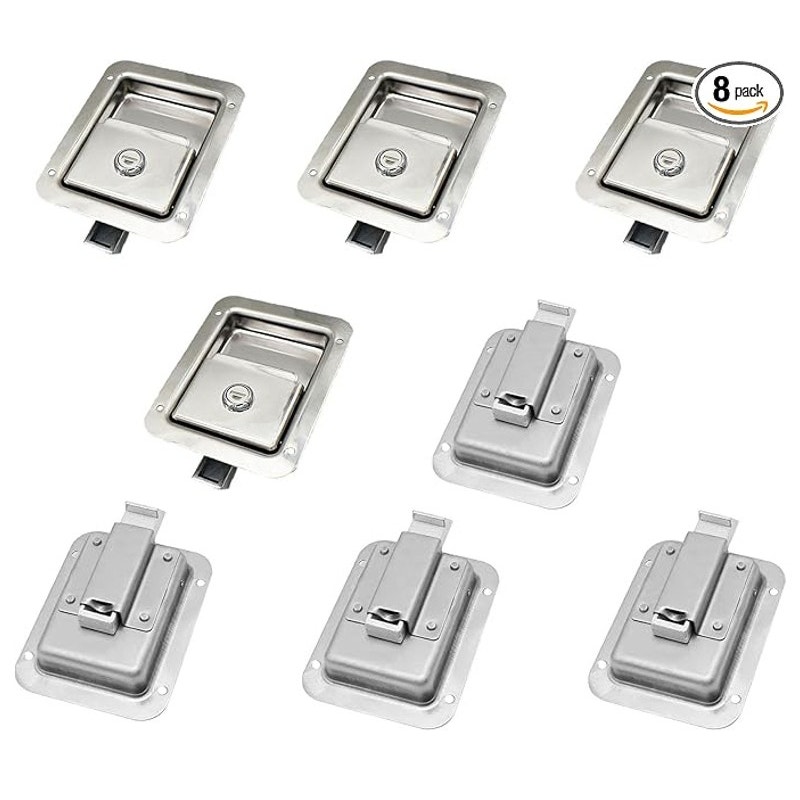 Door Lock 8 Pack Stainless Heavy Duty Flush Mount Handle Latch/ Trailer Toolbox